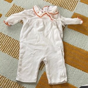Janie and Jack pumpkin layette one piece size 0-3m